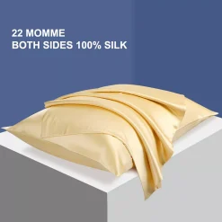 PiccoCasa 22 Momme Silk Pillowcase For Hair Skin Pillow With Zip Queen 20" X 30" -travel pillow shop 6257634 ALT2