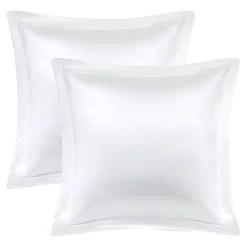 PiccoCasa 2 Pcs Satin Pillowcases, Pillow Shams Oxford Pillow Cases 26" X 26"