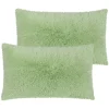 PiccoCasa Pack Of 2 Soft Faux Fur Pillow Cases With Zipper King 20" X 36" -travel pillow shop 6257637