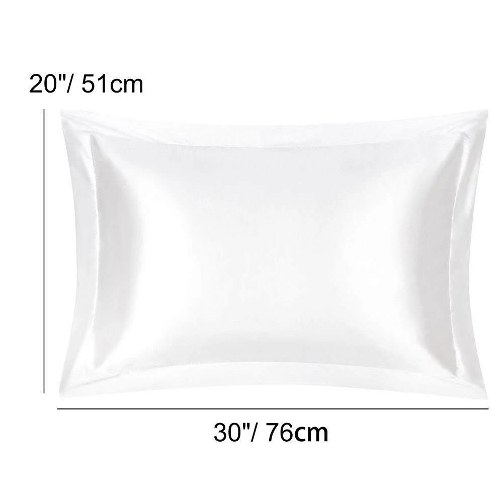 PiccoCasa 2 Pack Retro Satin Ruffle Pillowcases With Envelope Standard 20" X 26" 5 PiccoCasa 2 Pack Retro Satin Ruffle Pillowcases With Envelope Standard 20" X 26" - Image 3