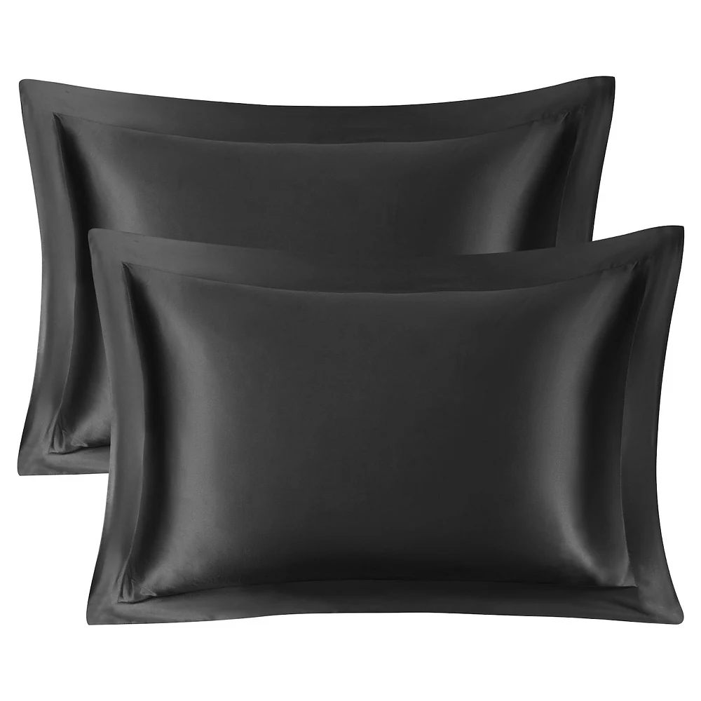 PiccoCasa 2 Pack Retro Satin Ruffle Pillowcases With Envelope Standard 20" X 26" 3 PiccoCasa 2 Pack Retro Satin Ruffle Pillowcases With Envelope Standard 20" X 26"