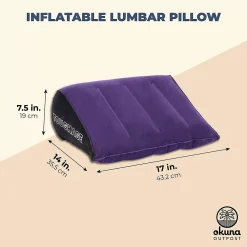 Okuna Outpost Inflatable Lumbar Pillow For Back, Triangle Wedge For Sleeping (17 X 14 X 7.5) -travel pillow shop 6312484 ALT